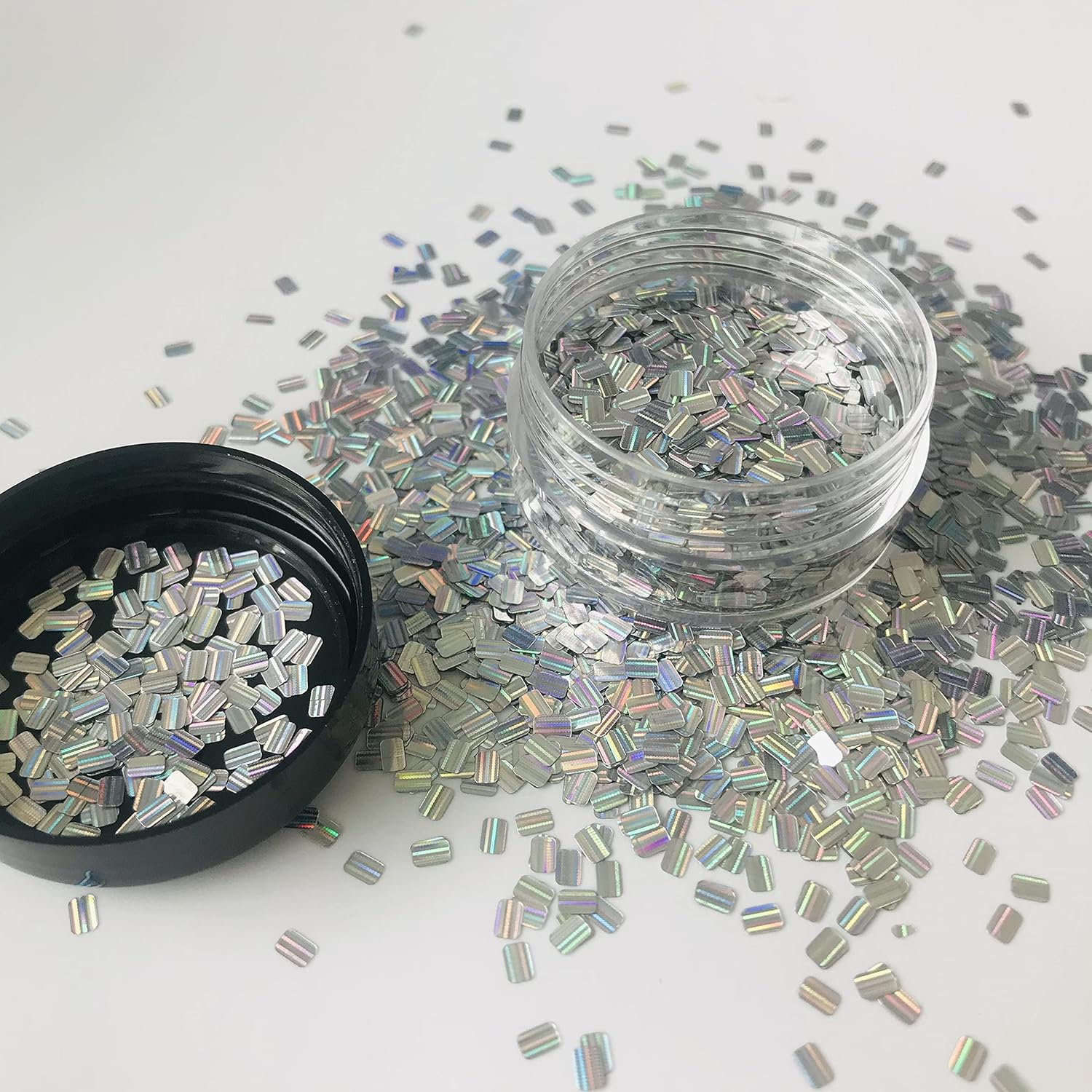 10 Grams/Pack - Stripe Rectangles Glitter - Festival Rave Beauty Nail Art Decoration T100 - B0101-3Mmmoons-10Gp image number 3