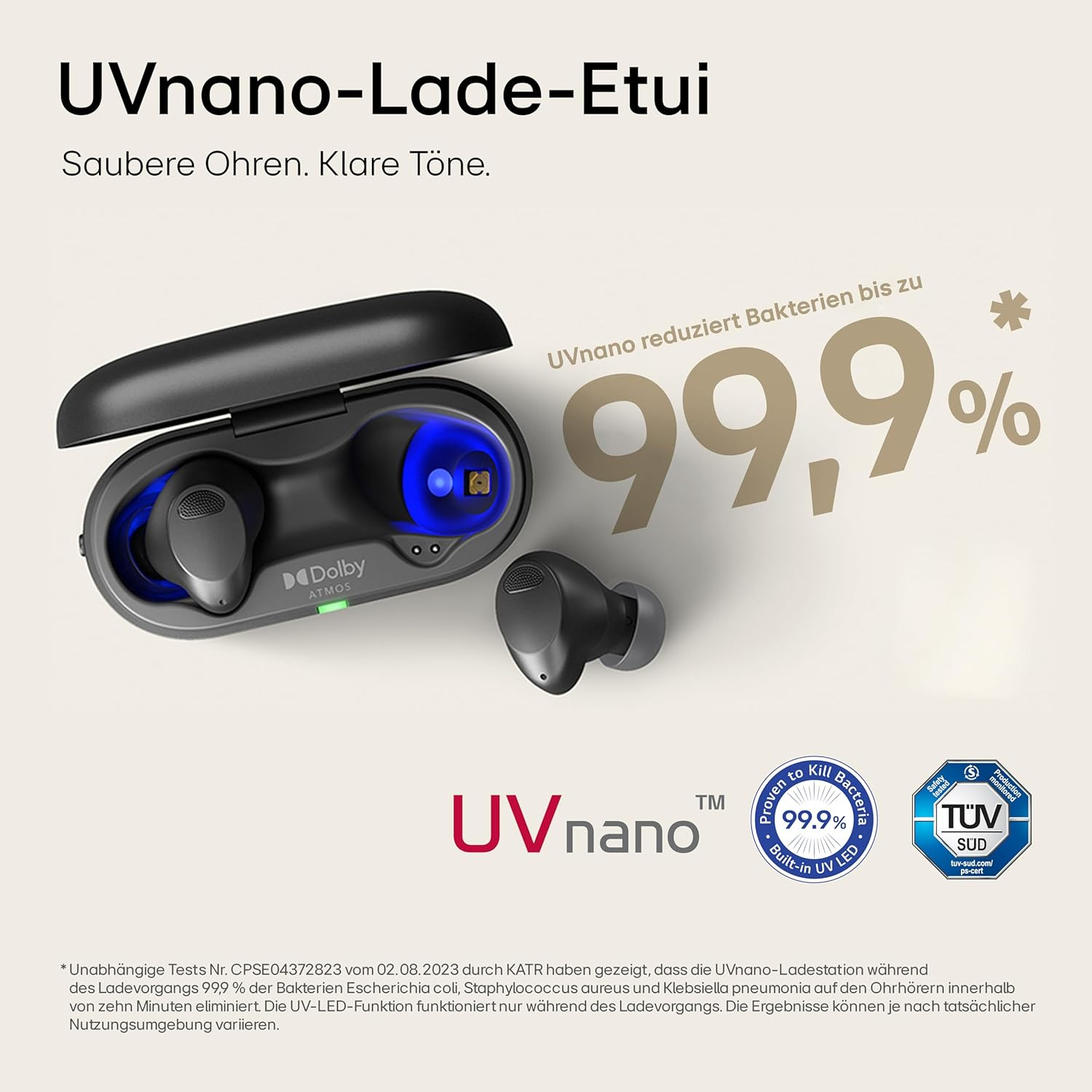 LG Tone Free T90S In-Ear Bluetooth Headphones with Dolby Atmos Sound, Meridian Technology, ANC (Active Noise Cancellation) & Uvnano+, Black image number 2