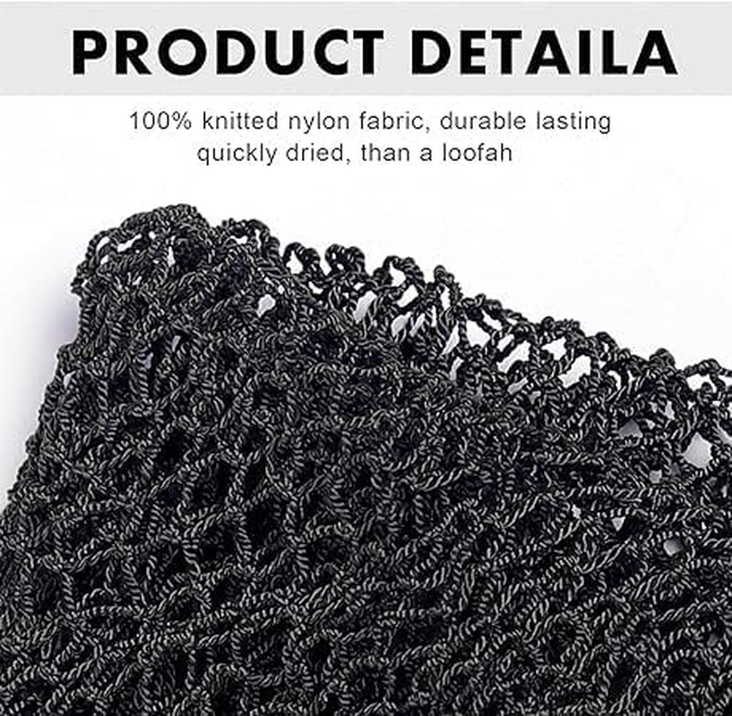 African Net Sponge,Black Exfoliating Wonder, Stretchable, Durable, Suitable for Full Body Use,Nylon Net,Bath Towels,Back Scrubber Back Brush, image number 1