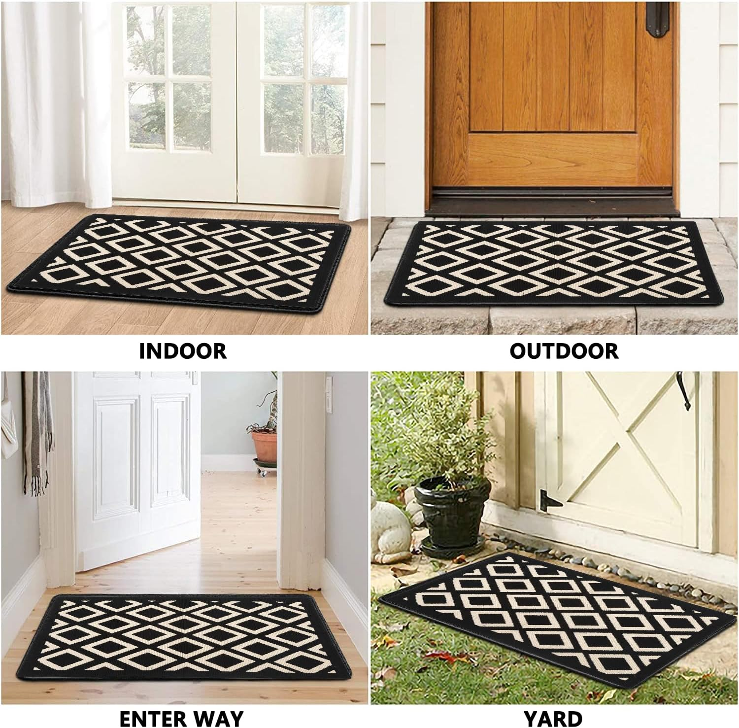 Indoor Door Mat, Non-Slip Absorbent Resist Dirt Entrance Mat, Anti-Slip, Machine Washable Front Doormats, Low Profile inside Floor Mat Doormat for Entryway, 32X20 Inches