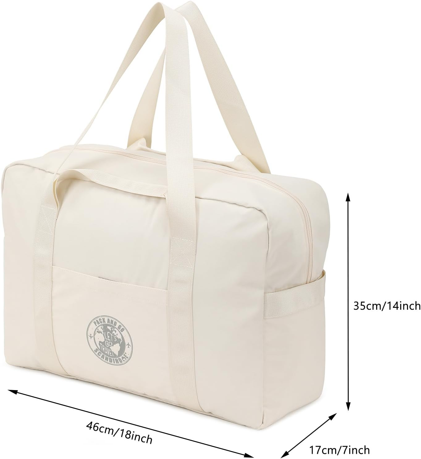 SEPWIK Travel Duffel Bag Weekender Overnight Bag, Waterproof Sports Gym Bag Carry on Tote Bag Personal Item Holdall Bag for Men Women Scandihome Series - Black image number 4