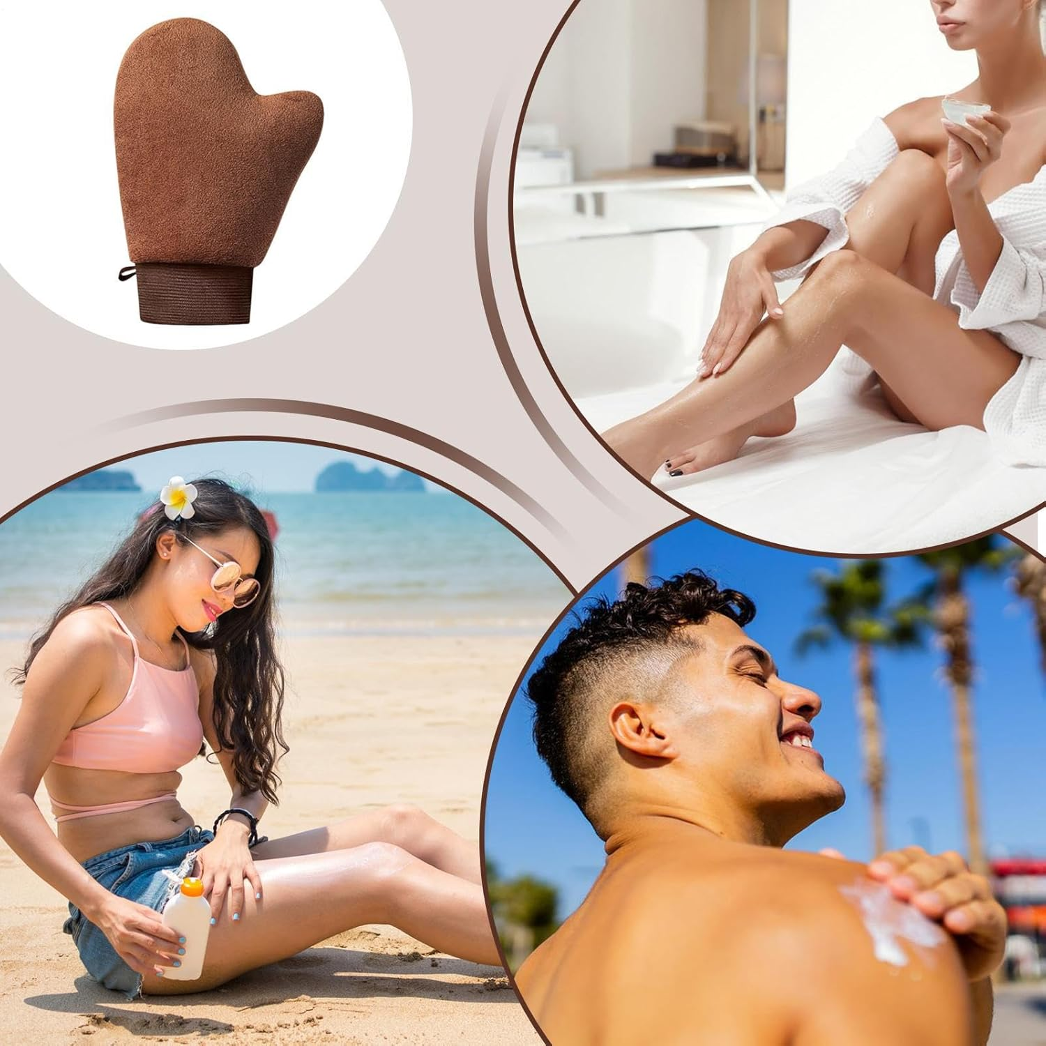 Tanning Glove - Tan Mitt Applicator with Elastic Wrist | Sunless Tanner Spray and Mousse Application Tool for Men Women Beach Camping Picnic Cycling Sports - Black image number 3