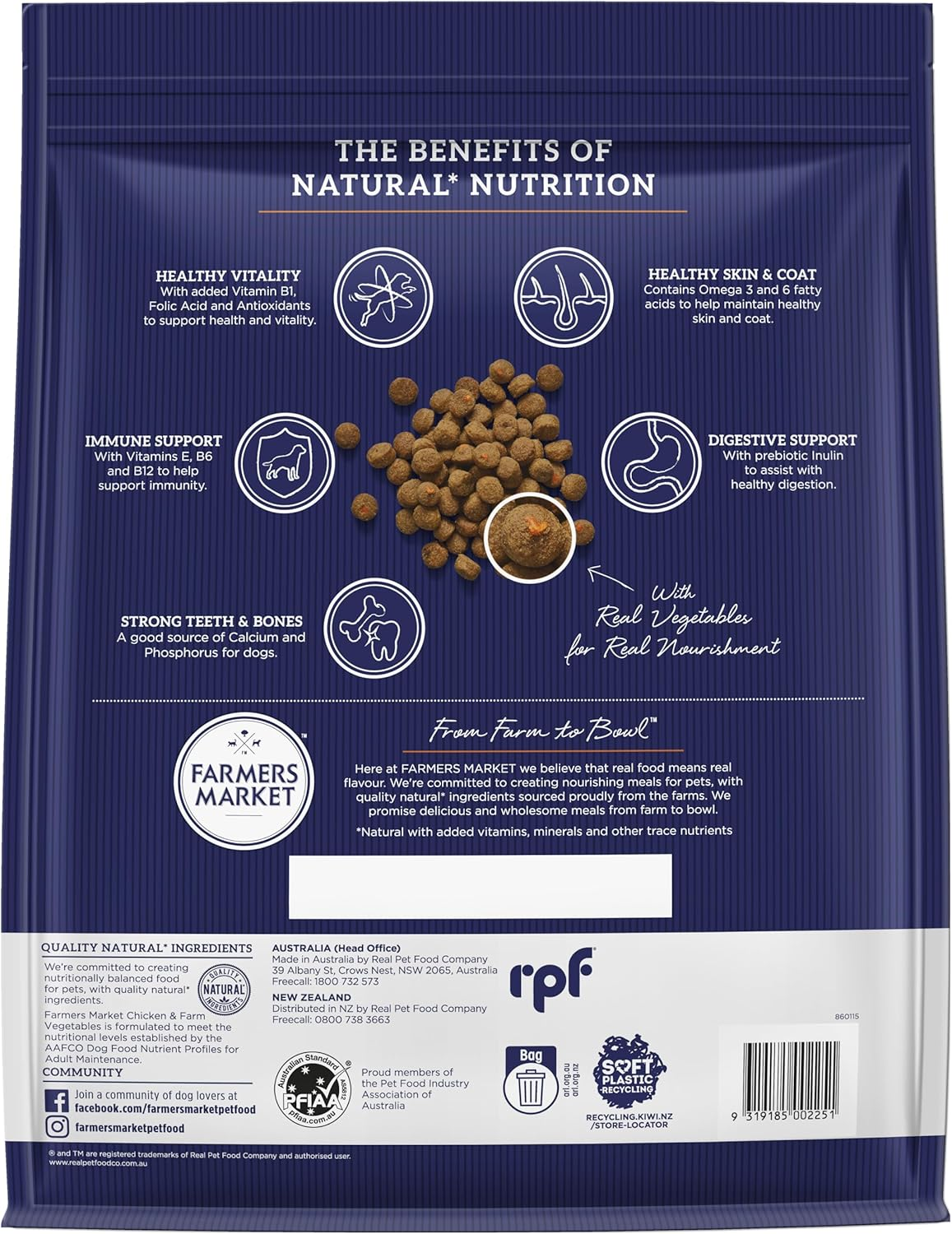 Farmer'S Market Dry Chicken with Farm Vegetables Adult and Senior Dog Food 6.8 Kg image number 5