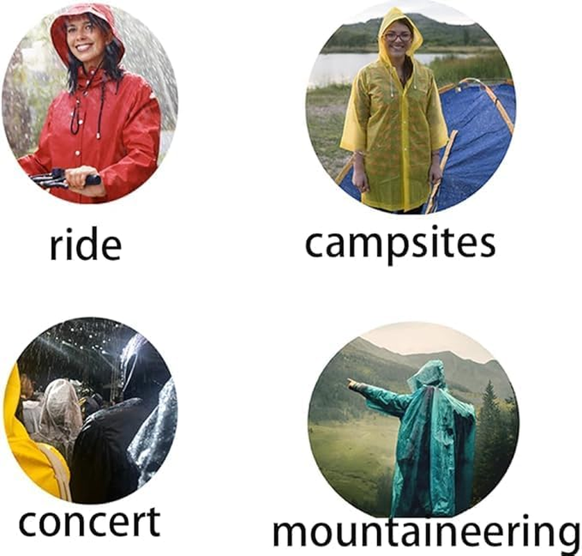 Clear Thick Rain Poncho,Disposable Rain Ponchos for Adults,Easy to Carry Tear-Resistant Colorless Ponchos,10 Pieces Individually Packed Emergency Clear Poncho with Hood Adult for Outdoor image number 4