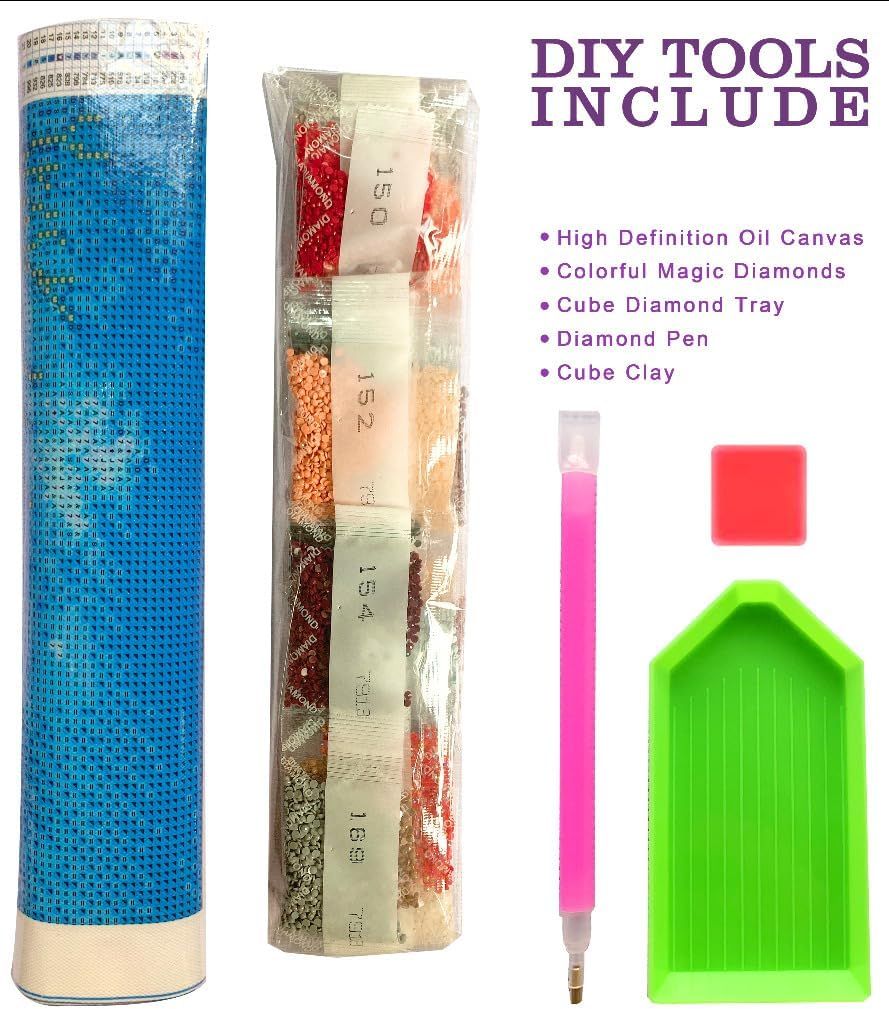 5D Full Drill Diamond Painting Kit &ndash; DIY Sparkling Mosaic Art with Resin Diamonds on Sticky Canvas &ndash; Home Wall D&eacute;cor Craft &ndash; 11.8 X 15.7 Inches (30 X 40 Cm) &ndash; No Frame image number 2