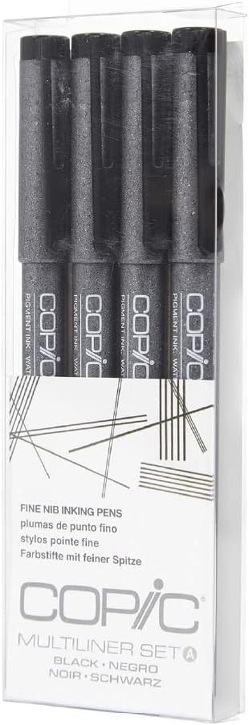 Copic Markers 9-Piece Multiliner Inking Pen Set B-2, Black (MLB2) image number 3
