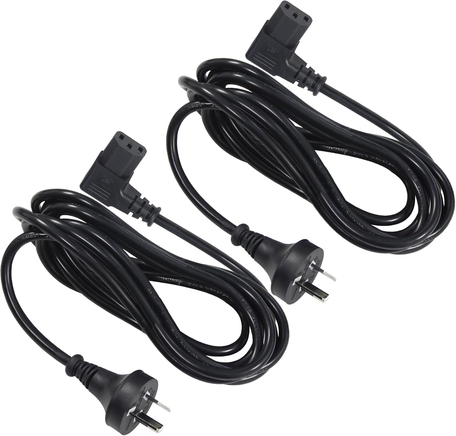 Right Angle C13 10A 250A Power Cord 3-Pin for IEC C13 L Shaped Connector Computer PC Monitor Rice Cooker Kettle Lead