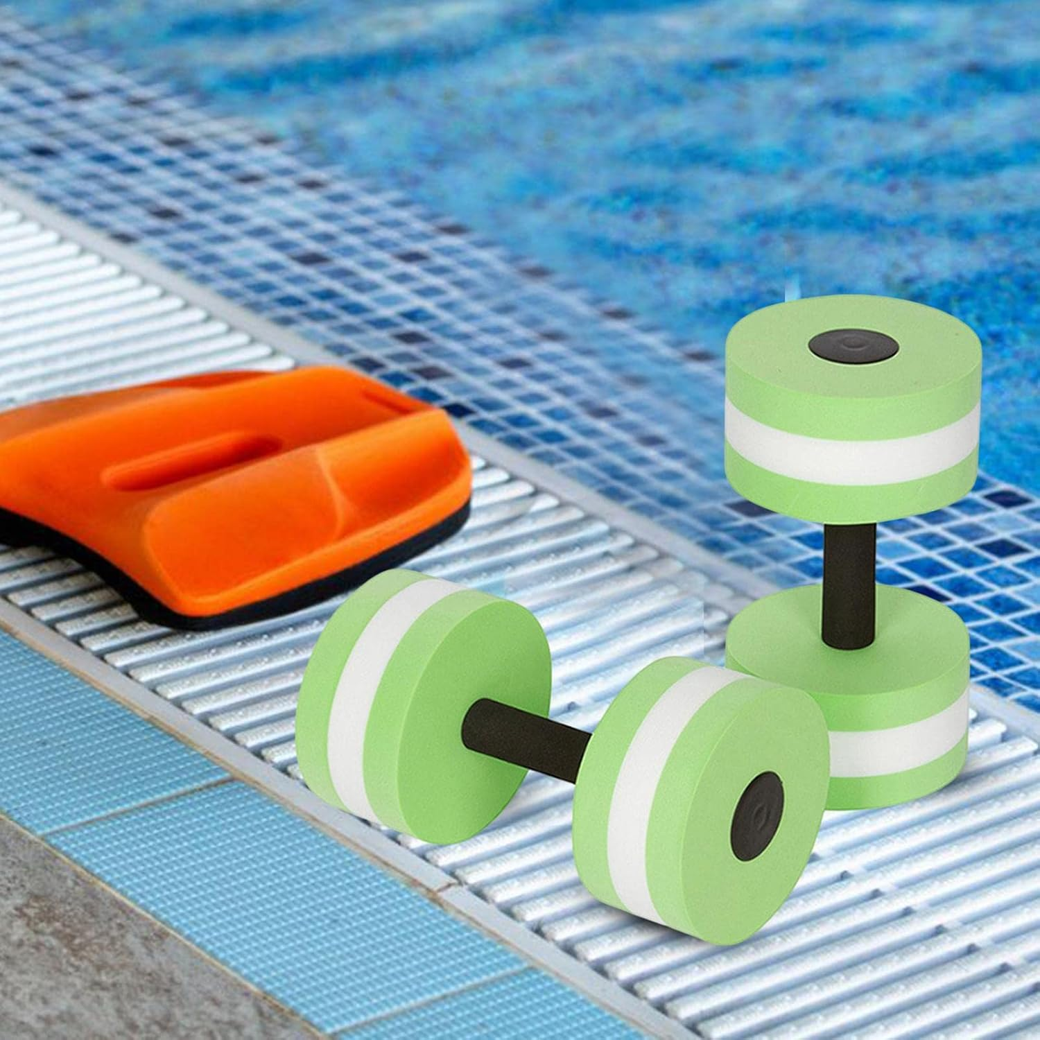 Water Weights | Portable Aquatic Dumbells - Water Aerobic Exercise Foam Pool Water Fitness Barbells Hand Bar for Weight - Gray image number 4