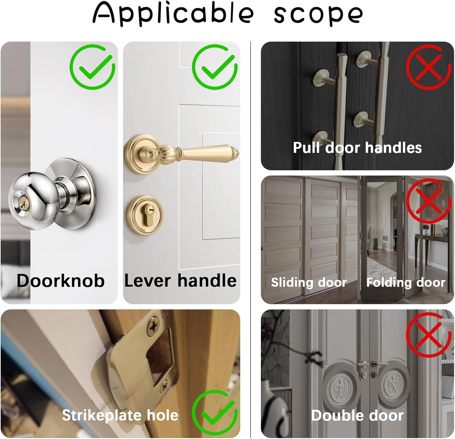 FACAICAI Cat Door Latch Holder, 8 Adjustable Sizes Stronger Flex Cat Door Stopper, Keep Door Open 1.5" to 8", Keeps Dogs Out of Litter & Food, No Tool Required & No Wall Damage (White) image number 4