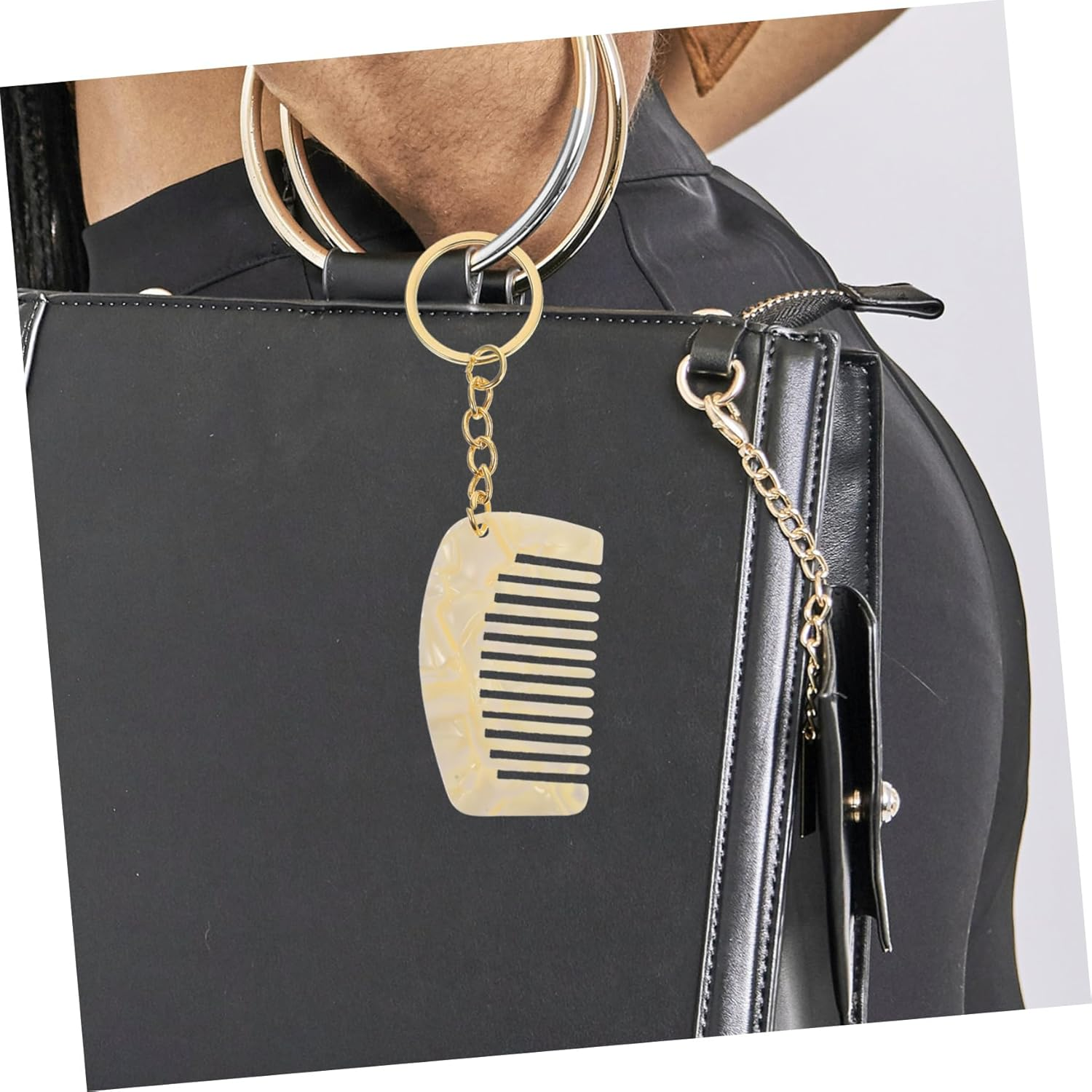 Healeved Portable Mini Wide Tooth Comb Keychain Travel-Friendly Hair Detangler for Wet and Curly Hair Compact Design for On-The-Go Styling image number 5