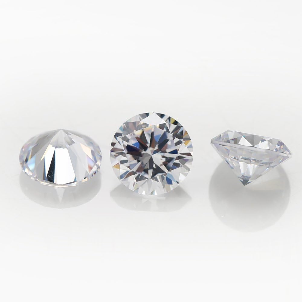 1000PCS 1.0~2.5Mm 5A round Machine Cut White Cubic Zirconia Stone Loose CZ Stones JIANGYUANGEMS image number 3