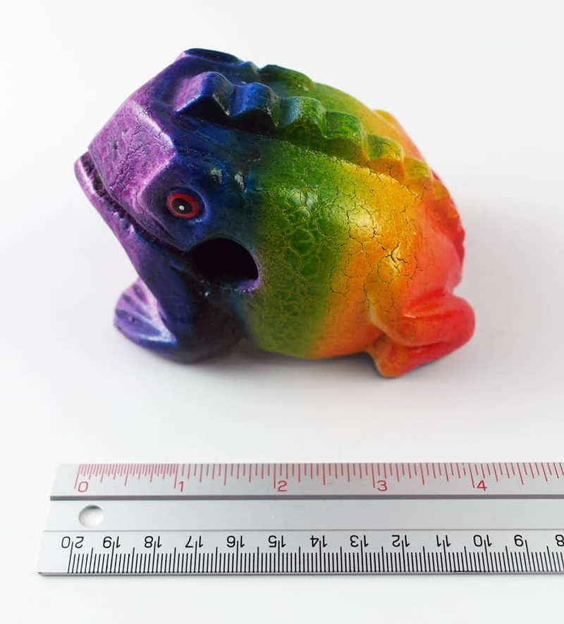 Frog Guiro 4 Inches Wood Block Musical Instrument Percussion Musical Instrument Perfect Size Natural Wood G&uuml;iro Frog (Rainbow)