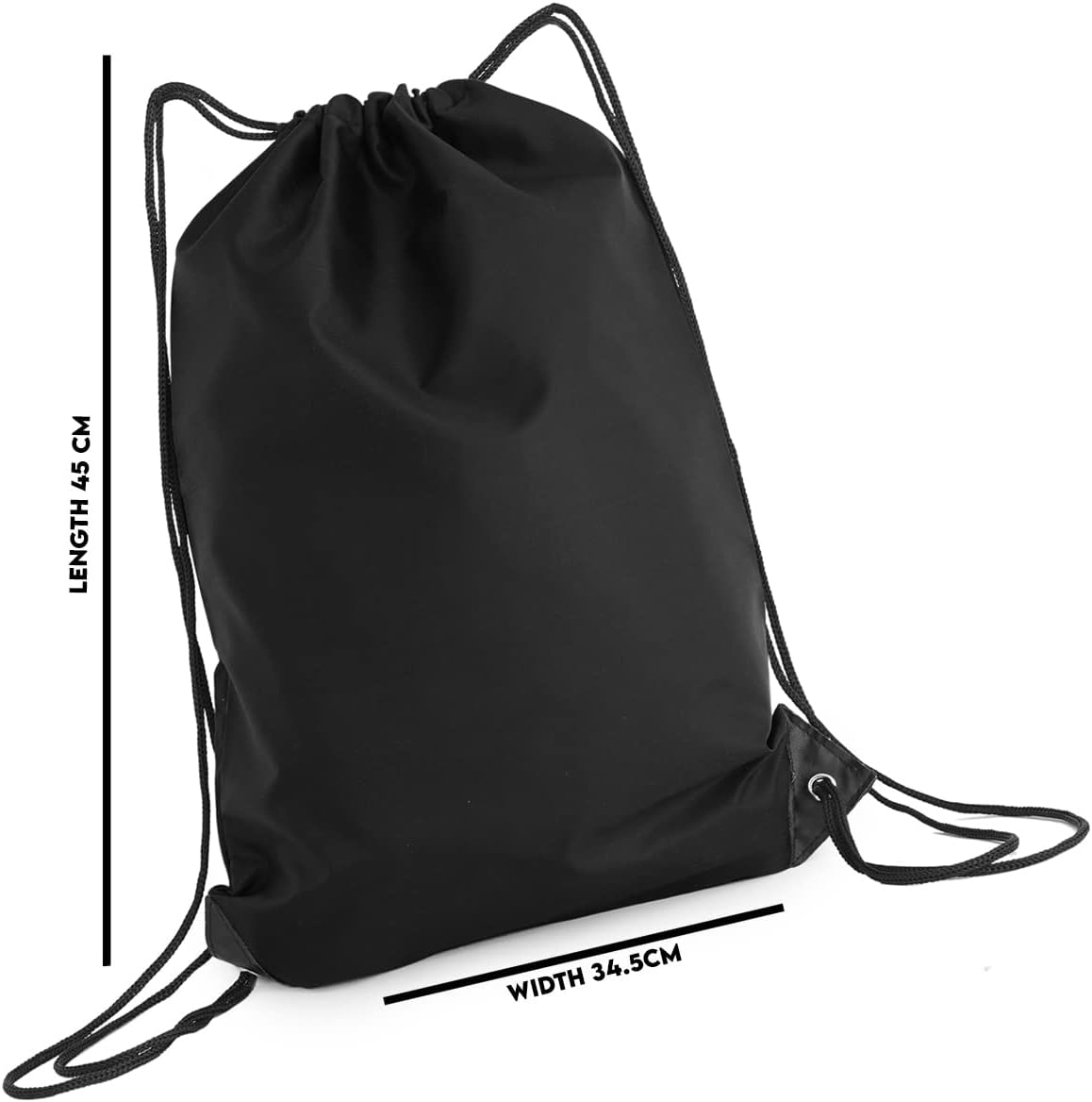 Adam & Eesa&reg; Unisex Drawstring Gym Bags - Personalised Waterproof Sack with Carry Handles for Mens & Womens - Kids PE Swimming School Bag - Ideal for Beach, Holidays, Shopping, Yoga (7.5L Capacity) - Black image number 5
