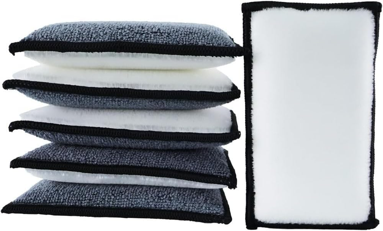 Leanockesa 6 PCS Car Interior Cleaning Sponge, Premium Microfiber Auto Detailing Sponges for Leather, Plastic, Vinyl and Upholstery Cleaning, Gentle yet Effective Car Wash Sponges image number 2