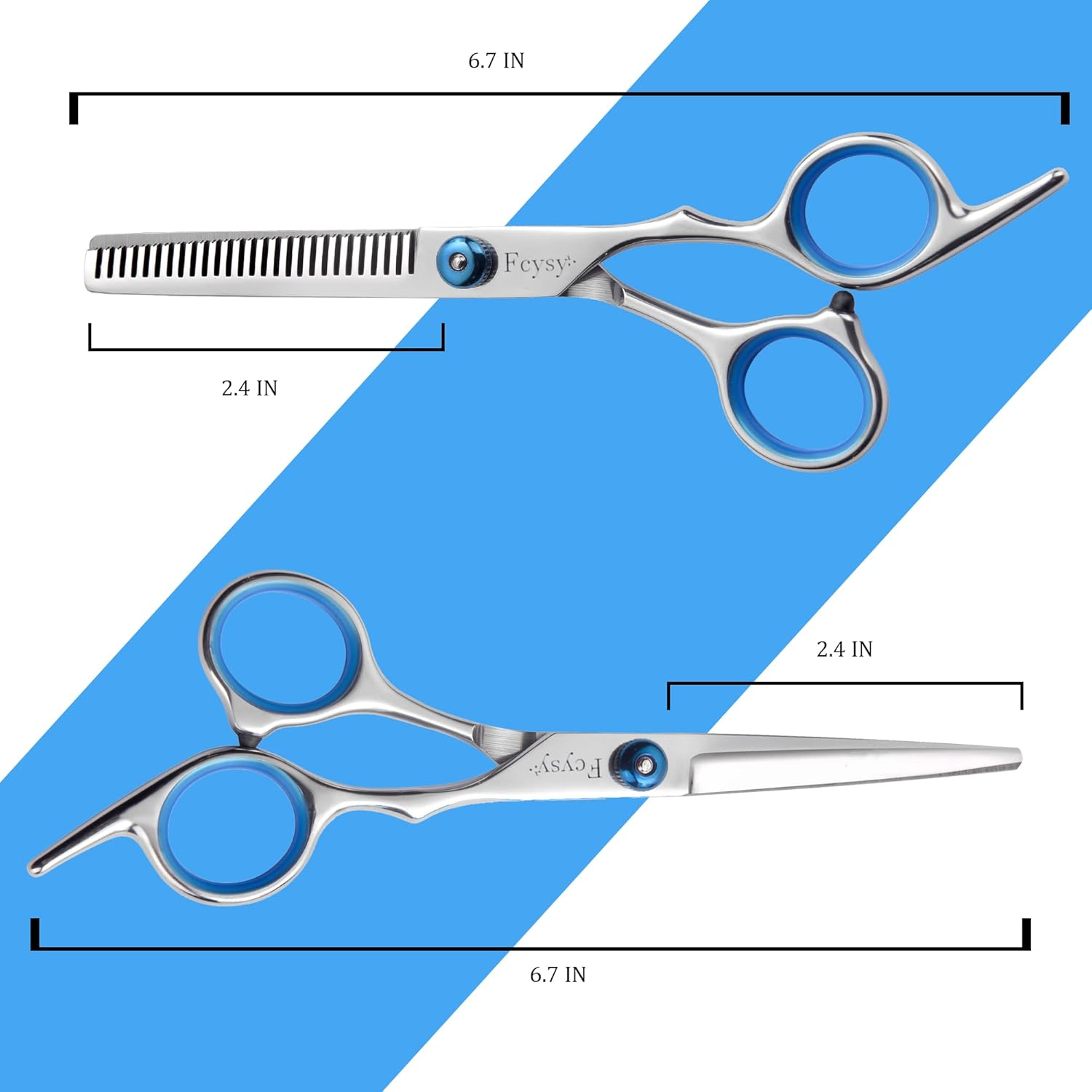 Thinning Shears for Hair Cutting, Fcysy 6 Inches Hair Thinning Scissors Texturizing Shears Layering Scissors with Comb Set Hair Cutting Kit, Hair Sheers Blending Scissor Hair Thinner for Dog Women Men image number 5