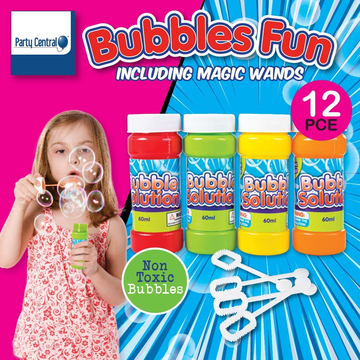 [4 PCE] 145058 Party Central Bubble & Wand Mega Value Set, Endless Bubble Fun, Abundant Bubbles and Hours of Entertainment image number 4