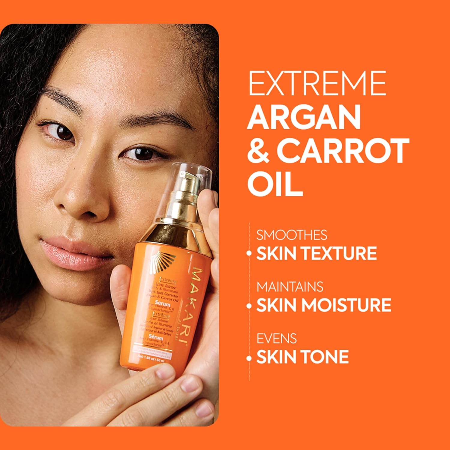 Makari Extreme Argan and Carrot Dark Spot Serum - Multi-Use Lightweight Skin Care Face Serum - Fades Discoloration - Dark Spot Corrector - 1.66 Oz image number 1