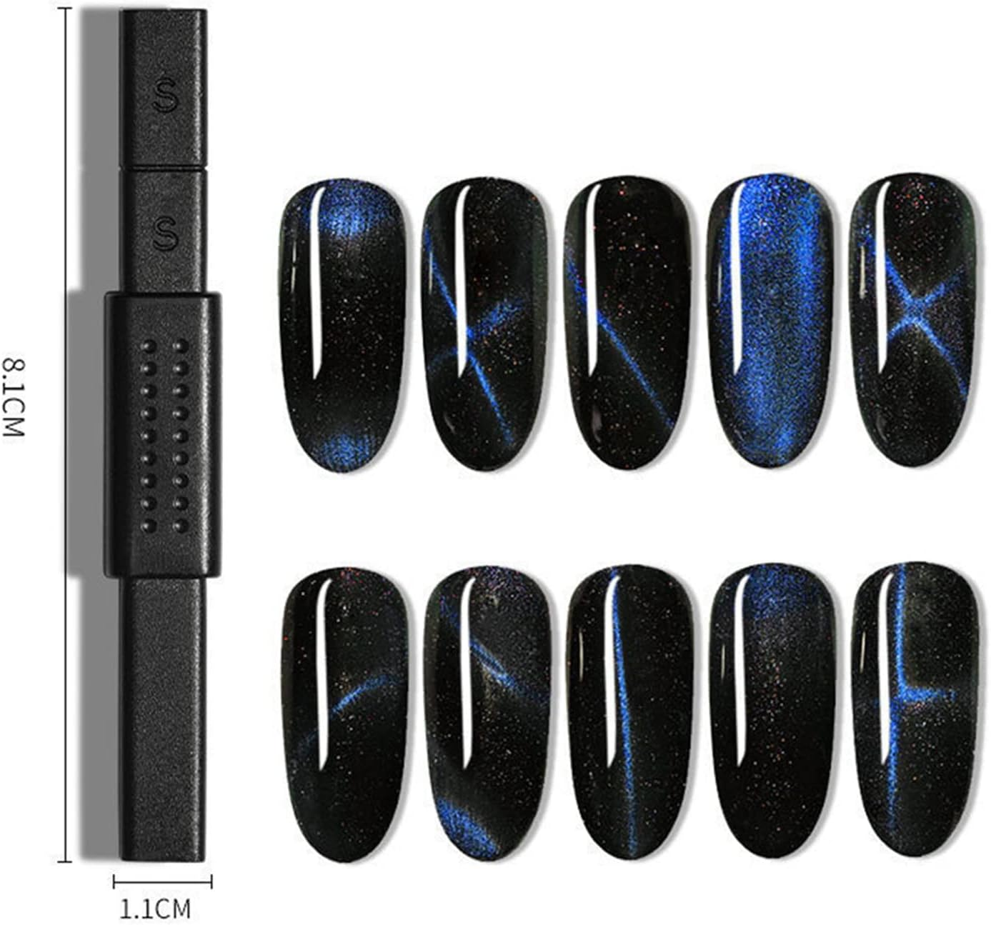 SILPECWEE 15Pcs Nail Magnet Set Cat Eye Gel Nail Polish Magnet Wand Magnetic Nail Polish Cat Eye Magnet for Nails Cat Eye Magnets Sticks Nail Design Tools Nail Art image number 3