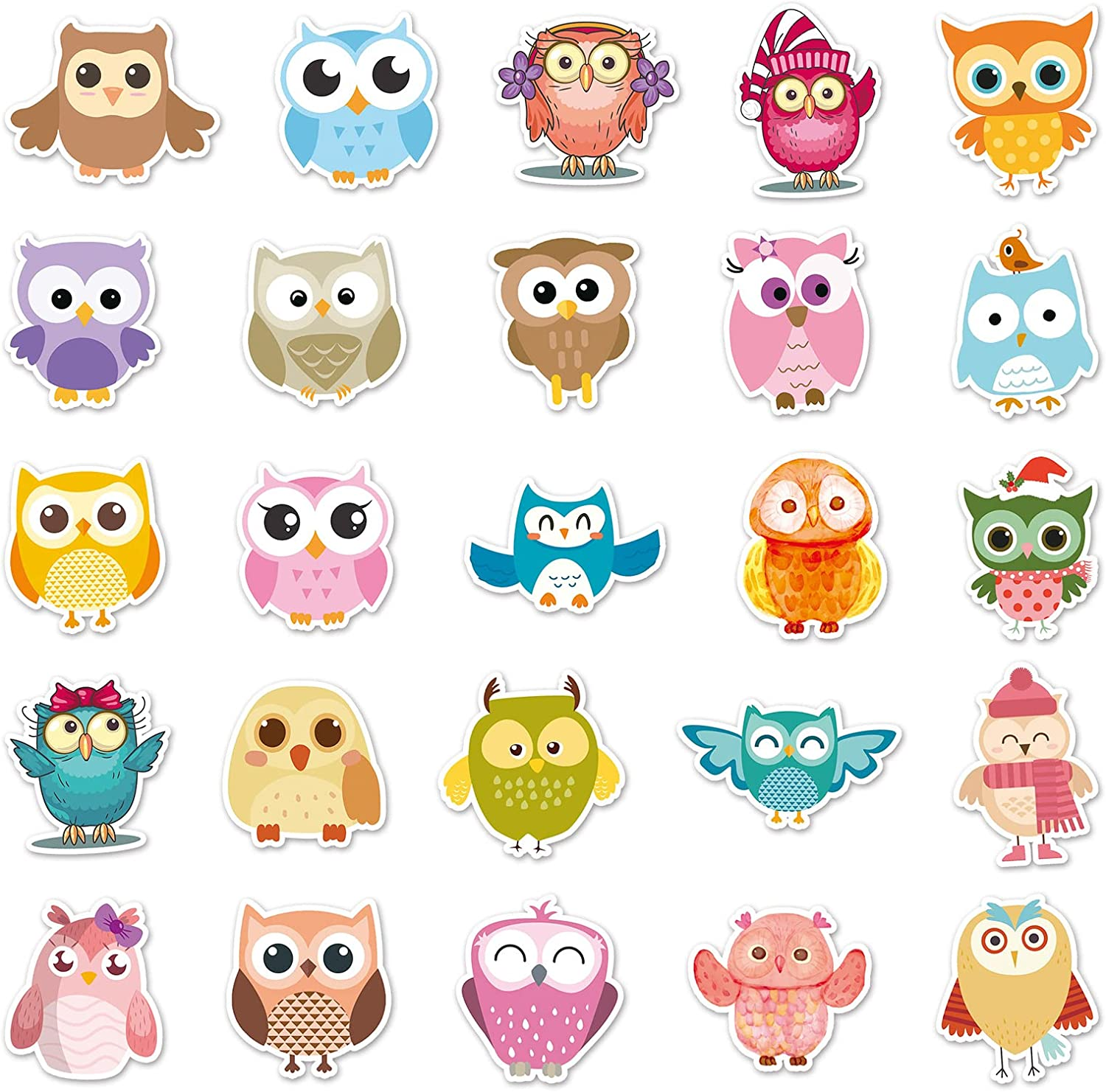 50 Packs Owl Stickers Water Bottles Laptop Phone Motorcycle Computer Guitar Skateboard Hydroflasks Owl Vinyl Sticker Waterproof Aesthetic Trendy Decals for Teens Girls Adults image number 4