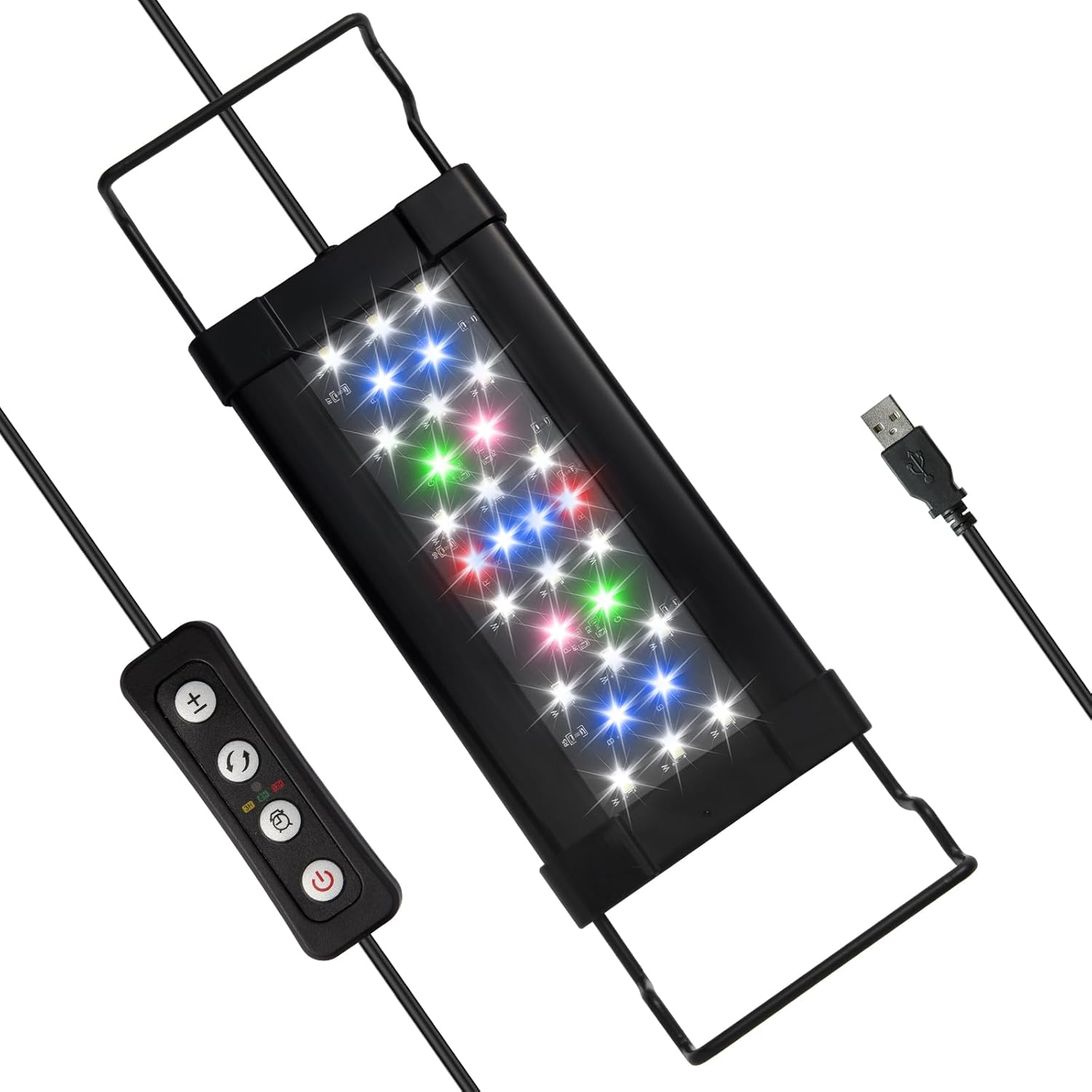 ABESTFISH Aquarium Light, 10W Full Spectrum USB Fish Tank Light with Extendable Brackets, Adjustable Aquarium Plant Light with External Controller, for 30-45CM Aquarium image number 2