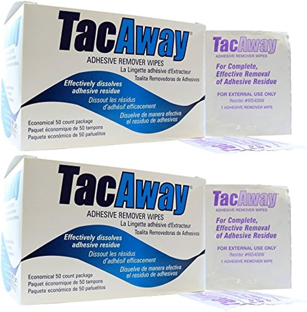 Speuni Tacaway Adhesive Remover Wipes - 100 per Box - Clear - Wipes