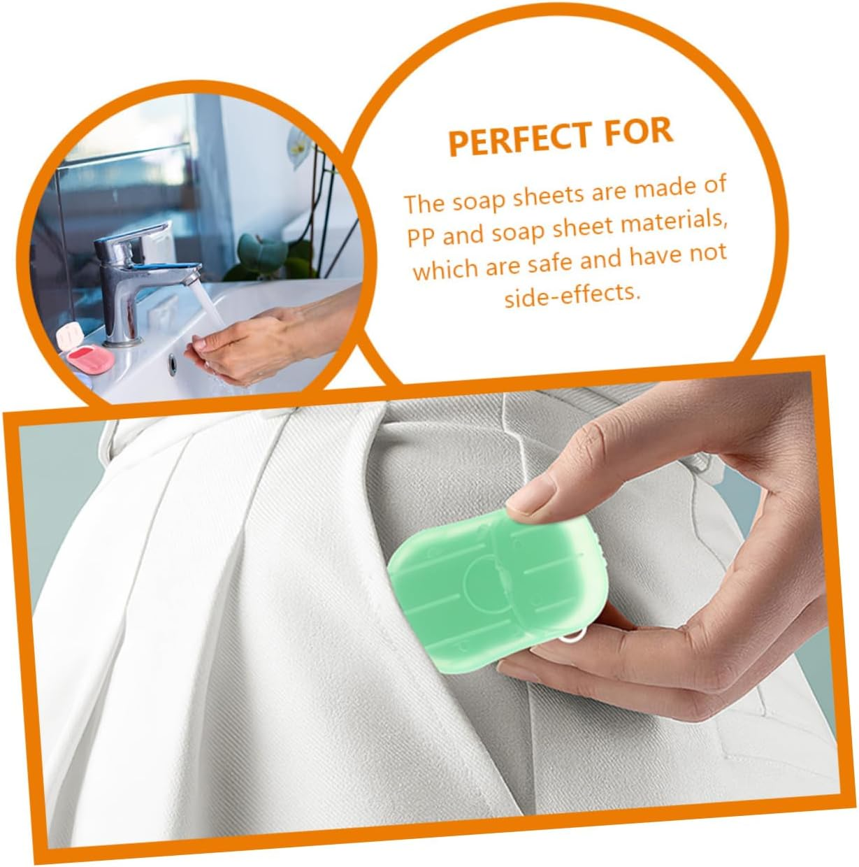 YARNOW Portable Travel Soap Sheets of Hand Wash Soap Paper for Outdoor Activities Camping and Toilets Compact and Convenient for Travel Assorted Scents Rose Lavender Orange