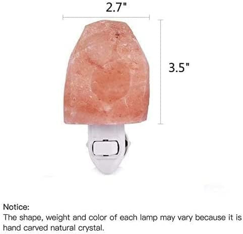 2 Pack Himalayan Salt Lamp Salt Rock Hand Carved Natural Amber Natural Crystal Salt Rock Lamps for Bedrooms Night Light Plug Wall Light Air Purifying Lighting/Decor AU Plug (2 PACK, Natural Salt Lamp) image number 5