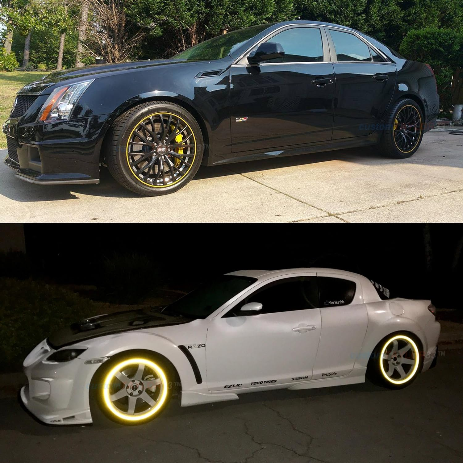 Customtaylor33 (All Vehicles) Yellow/Gold High Intensity Grade Reflective Copyrighted Safety Rim Tapes (Must Select Your Rim Size) 17 (Rim Size for Most Sportsbikes)