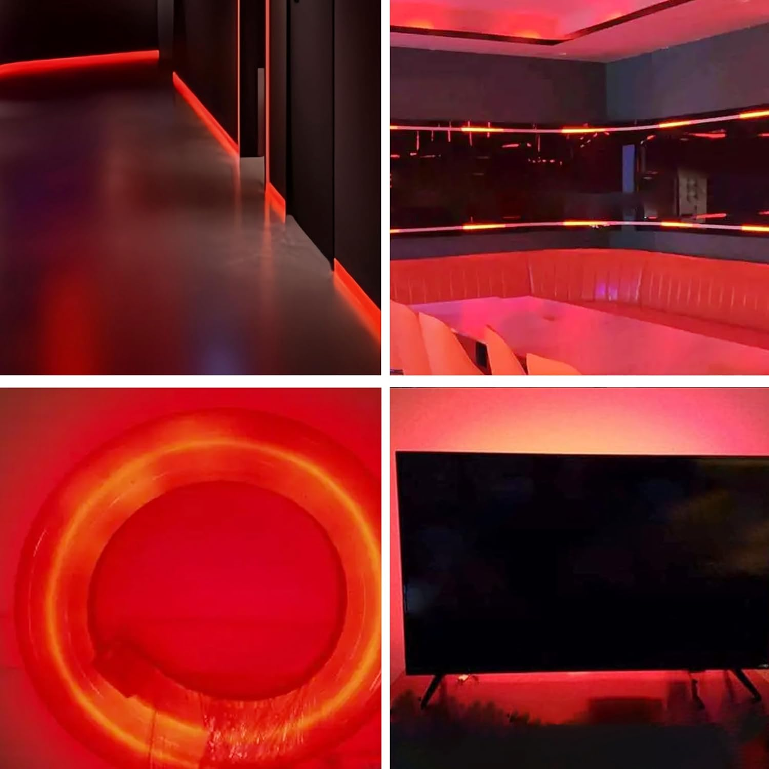 Clearhill 12V COB 480LED Strip Lights,9.84Ft/3M（No Power Supply）,Red,480Leds/M,With 5521DC Female Connectors,8Mm Width,Cri90,Electroplated Double-Sided Panel,Ip20,For Indoor Decoration image number 3