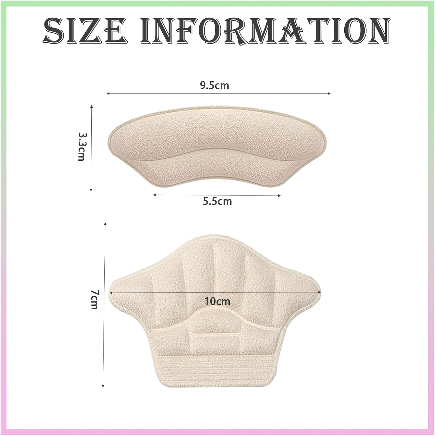 6 Pairs (12Pcs) Premium Heel Pads Inserts Grips Liner Heel Cushion Inserts Back of Heel Protectors Cushions Self-Adhesive Heel Inserts for Women Men, 2 Styles Heels Grip Liner (Black/Beige) image number 6