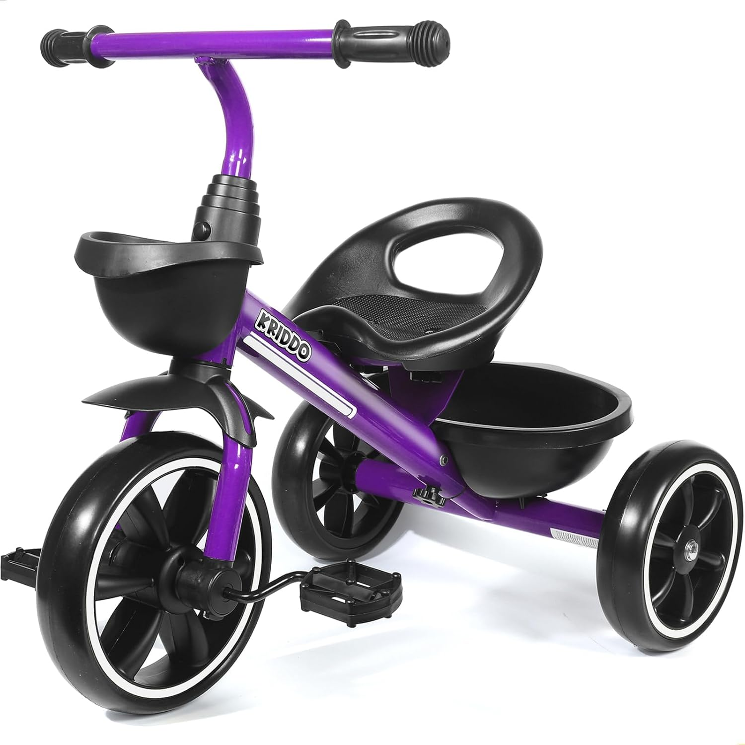 KRIDDO Kids Tricycles Age 24 Month to 4 Years, Toddler Kids Trike for 2.5 to 5 Year Old, Gift Toddler Tricycles for 2-4 Year Olds, Trikes for Toddlers, Purple image number 2