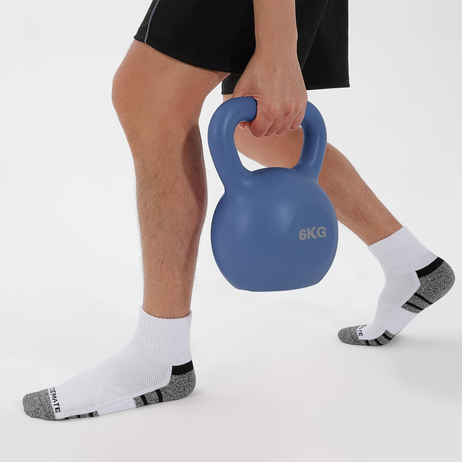 Closemate Mens Sports Trainer Quarter Socks White Black 6 Pairs Ankle Running Cotton Socks for Men and Women Non Slip anti Blister Breathable Performance Wicking Cushioned Athletic Mens Socks