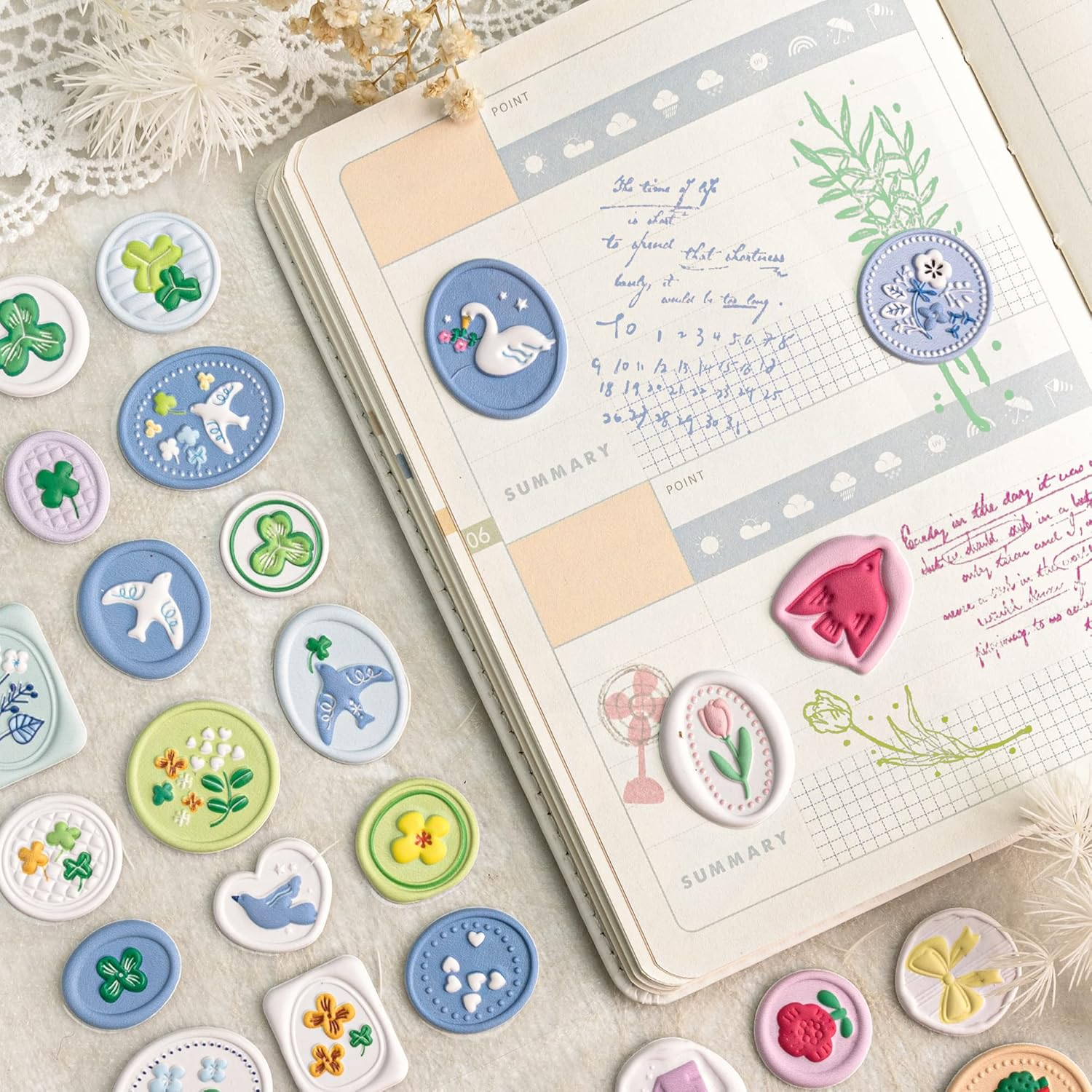 Lily 108 Designs Wax Seal Envelope Seal Embossed Stamp Cute 3D Puffy Deco Foam Adhesive Dot Sticker for Scrapbooking Journal Wrapping Card-Making Crafting image number 2