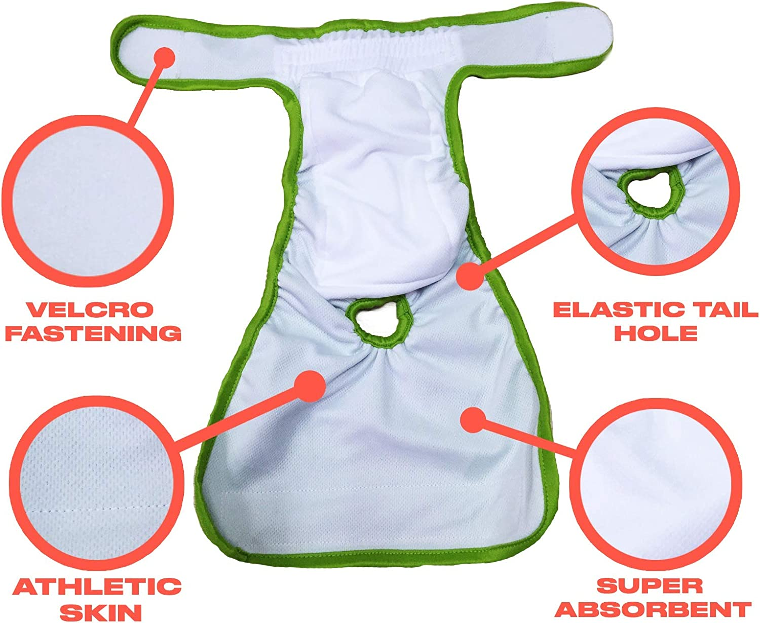 Dog Diapers Washable & Reusable by PETTING IS CARING - Female Dog Diapers Materials Durable Machine Washable Solution for Pet Incontinence and Long Travels - 3 Pack Set