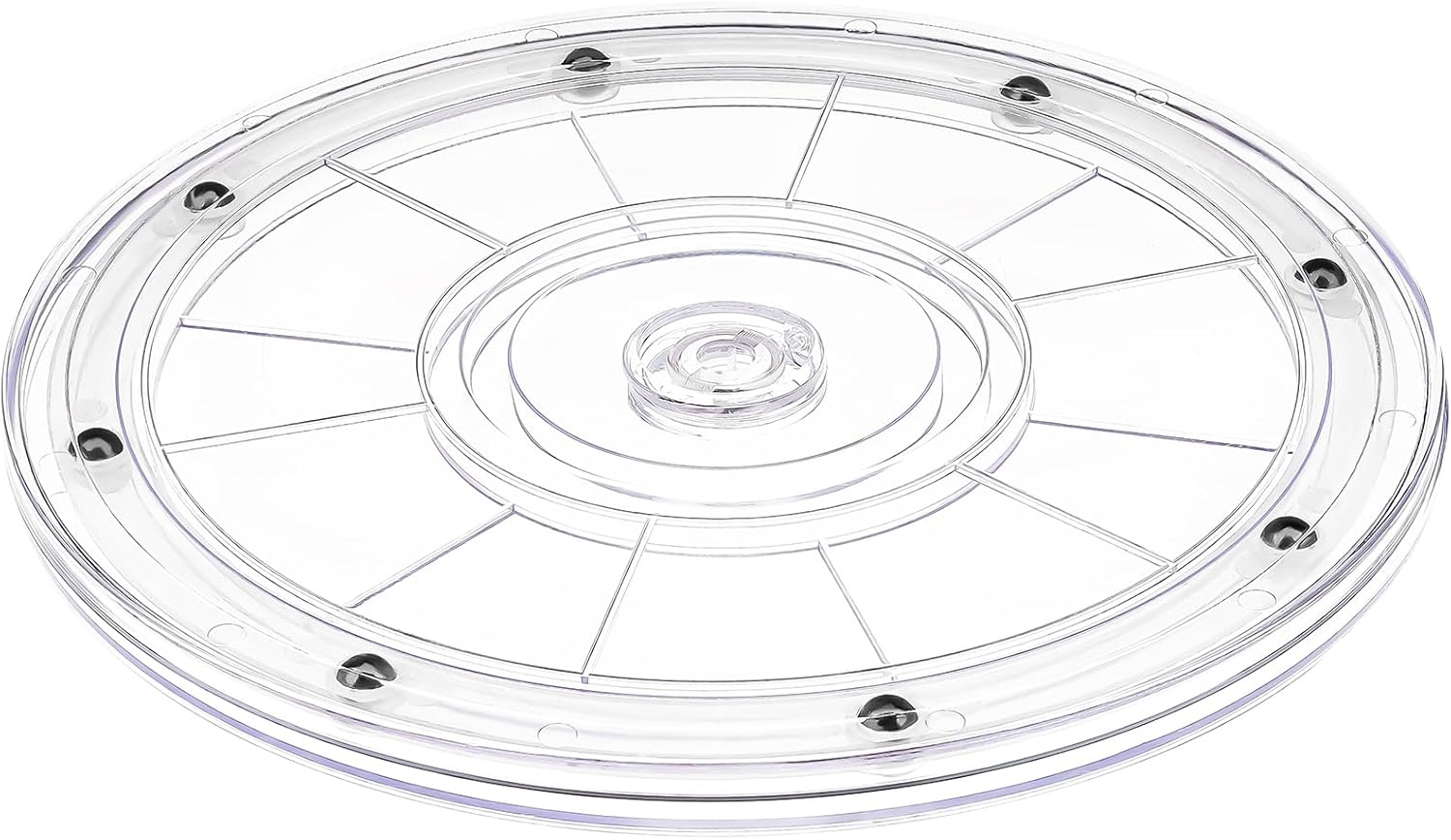 6 Inch Clear Acrylic Lazy Susan Turntable Organizer Ball Bearing Revolving Display Base Kitchen Spice Rack Cake Makeup Table Decorating image number 3