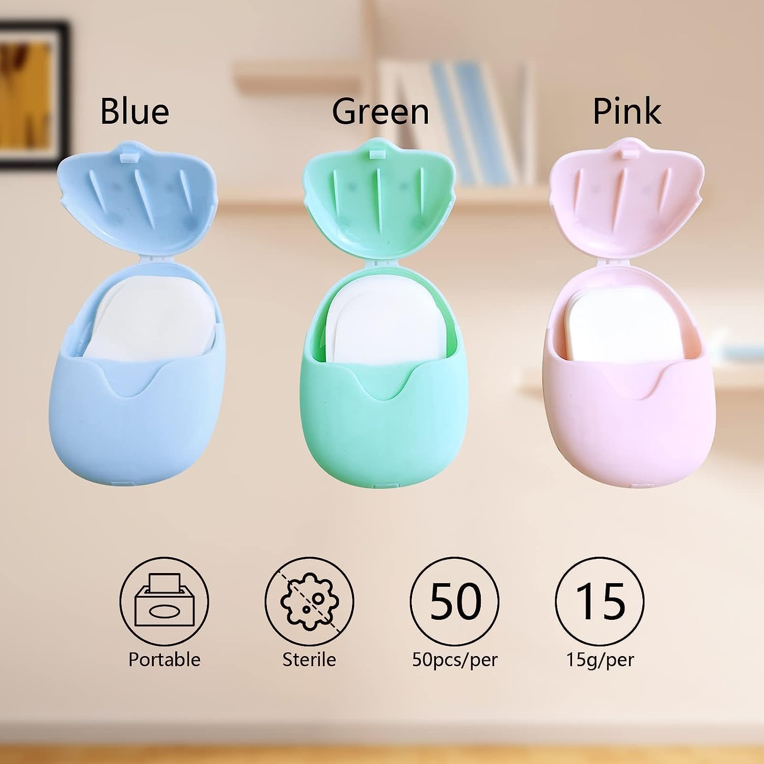 Portable Travel Soap Paper Sheets, 6 Boxes 300 Sheets Mini Disposable Paper Soap Sheets,Travel Soap Paper Sheets Disposable Soap Paper,Disposable Paper Soap Sheets Hand Washing Bath Scented Paper Soap image number 2