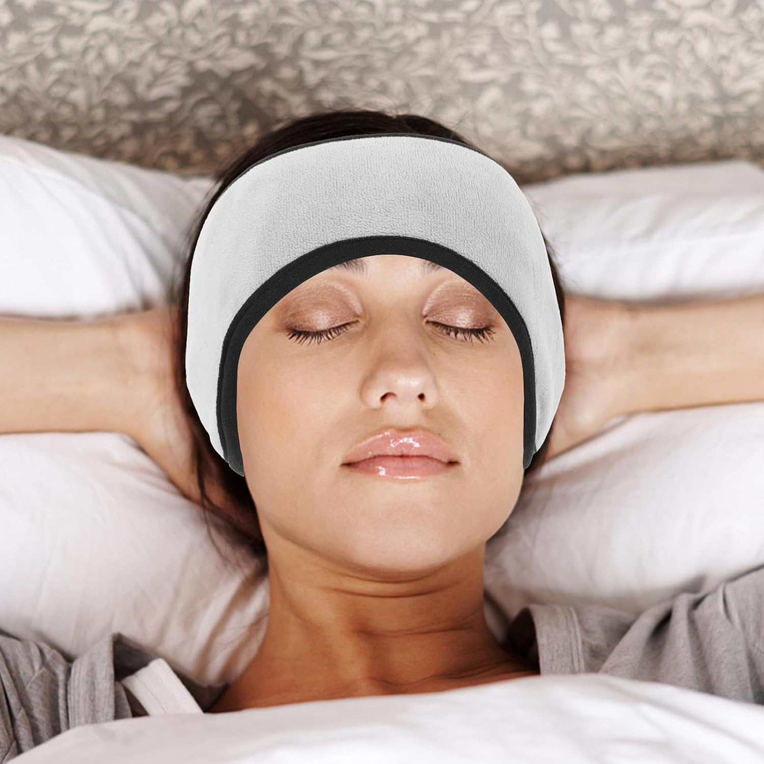 Beaupretty 2-In-1 Ear Covers for Sleeping, Ear Warmers Muffs Headband Winter Ear Muffs for Running Cycling Ski Sleep - Black image number 5