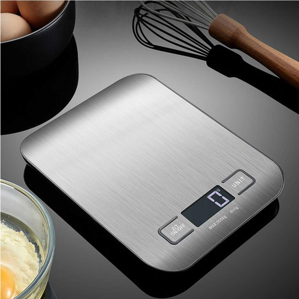 Digital Scale Set,11Lb,5Kg/1G,200G/0.01G,With 50G Calibration Weight,Kitchen Scale,Food Scale,Large Weighing Pans and High-Precision Solutions,Battery Included,Soft Tape Included(150Cm/60Inch) image number 1