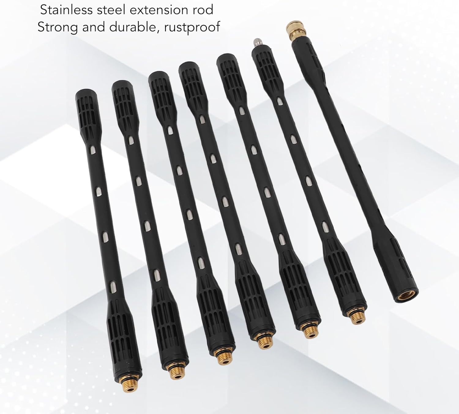 Pressure Washer Extension Wand Set, 1/4 Inch Quick Connect Power Washer Lance, Stainless Steel Pressure Washer Wand Extender, 1 Gutter Cleaner Attachment Curved Rod image number 1