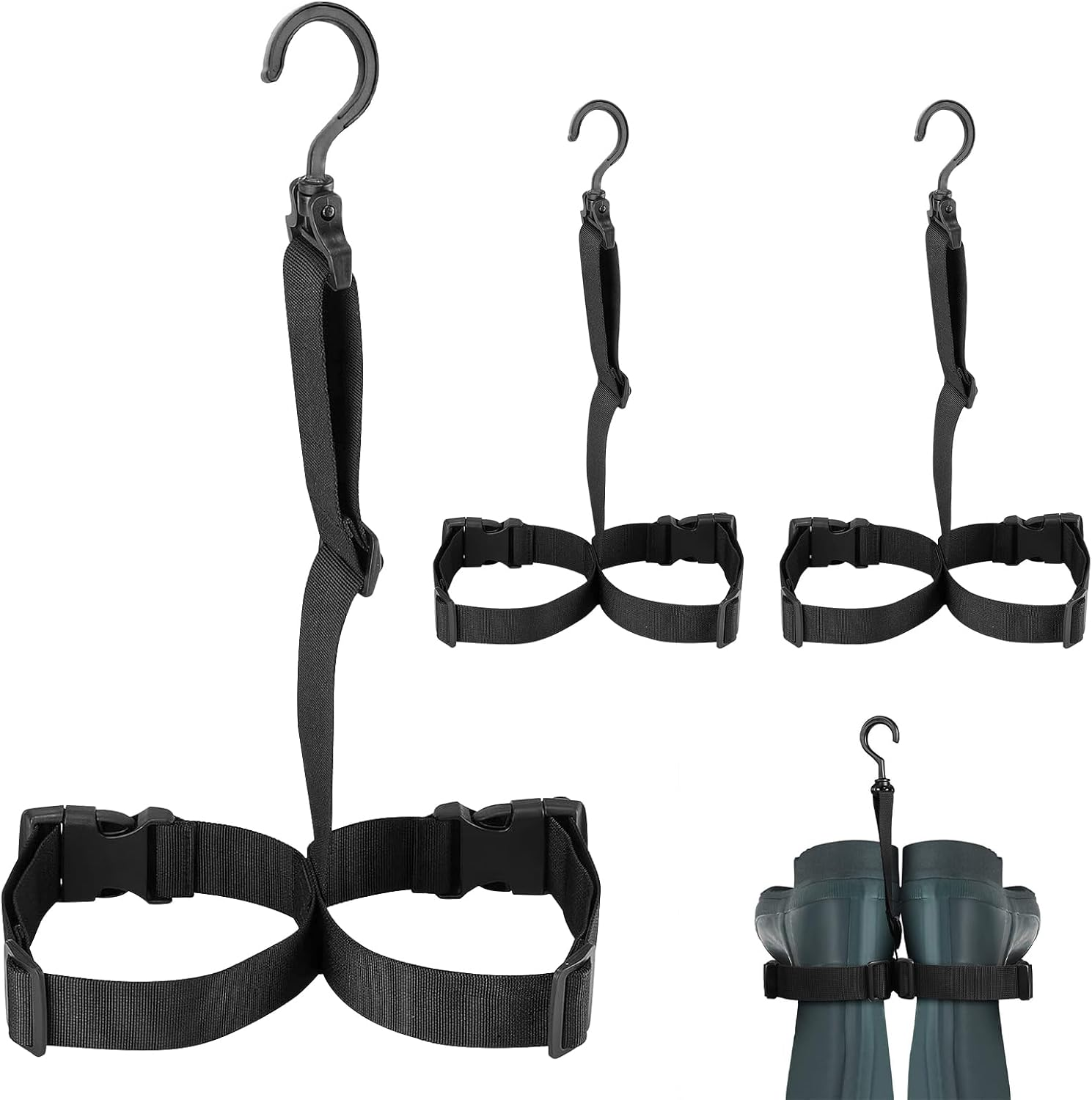 3 Pcs Fishing Wader Boot Hanger, Adjustable Strap Wader Hangers Boot Hanger Boot Hooks Boot Straps, Boot Drying Rack for Hanging Belts, Drying Boots, Fishing Boots image number 4