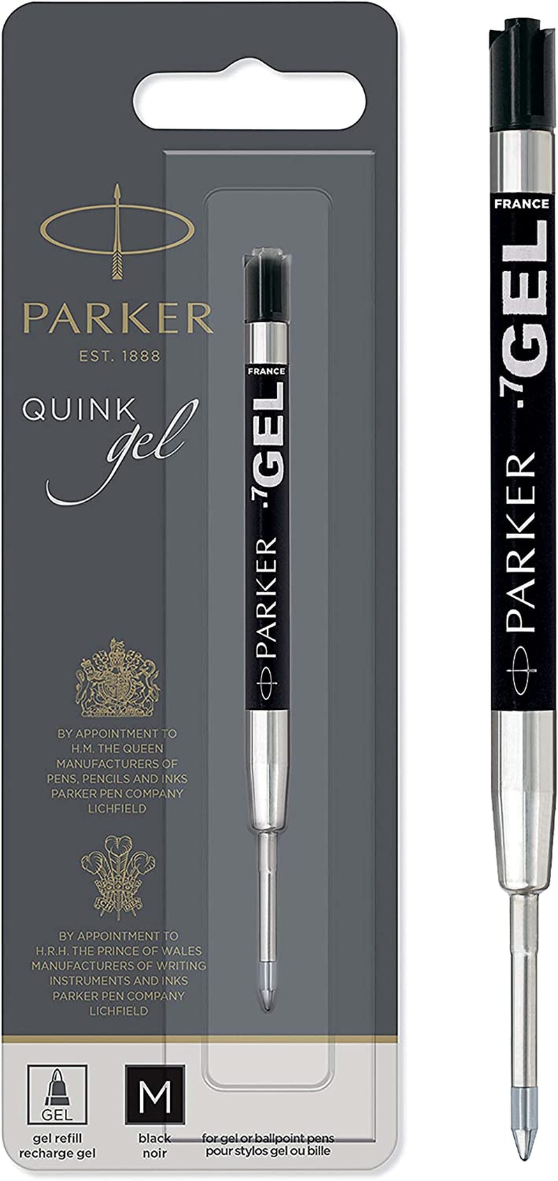 PARKER QUINK Gel Ink Refill, Medium Tip (0.7Mm), Blue, 1 Count