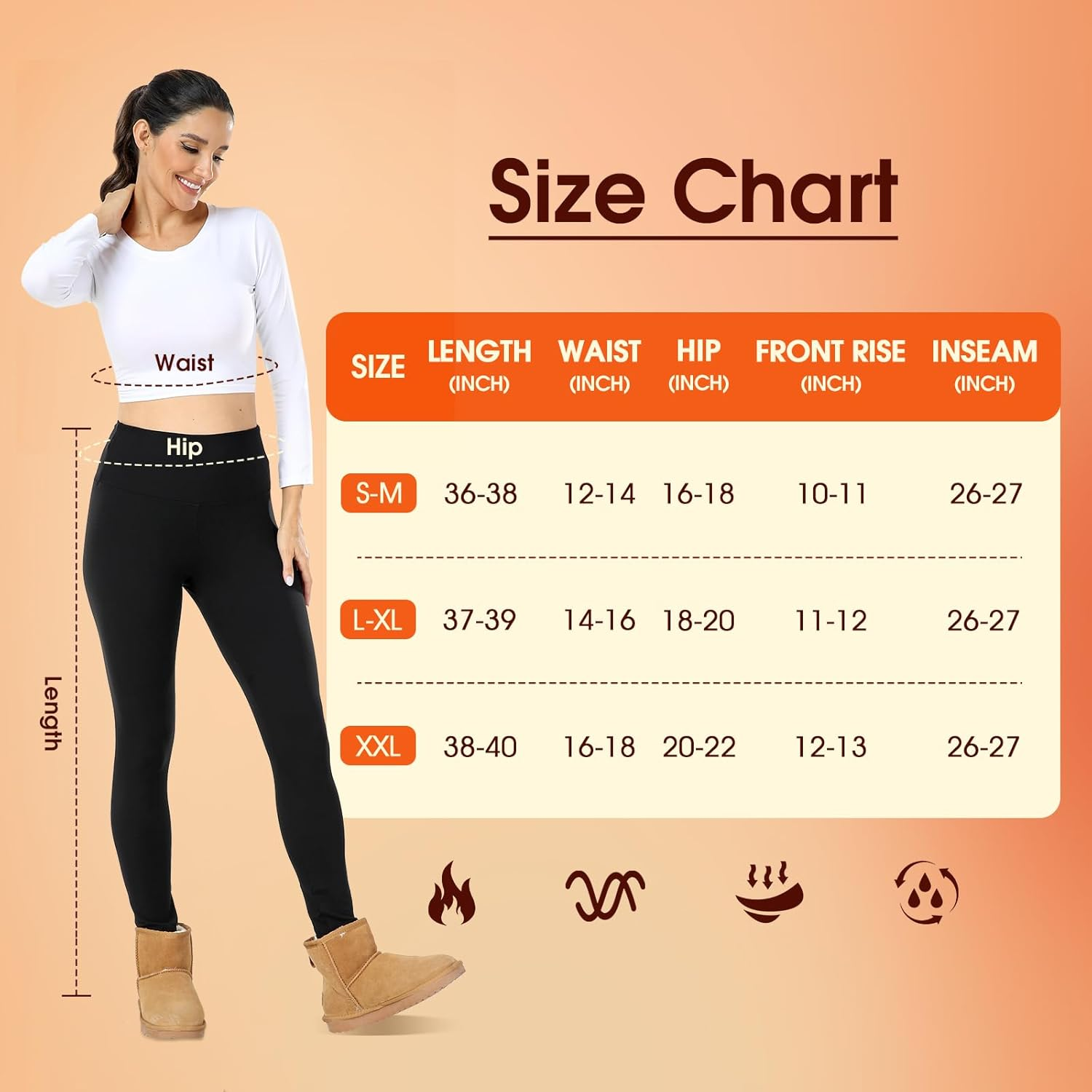 Perkanion Thermal Leggings Women Fleece Lined Winter Thick Leggings for Women High Waisted Yoga Pants image number 3