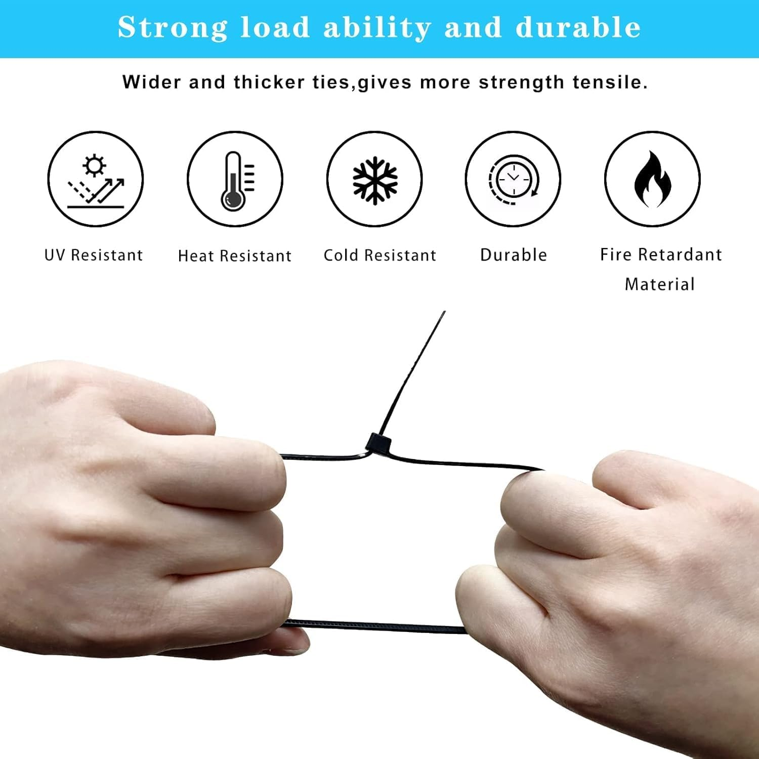 Starwood 500PCS Black Nylon Cable Zip Ties, Self-Locking 4/6/8/10/12 Inch - Ideal for Home, Office, Garage, and Workshop Use image number 4