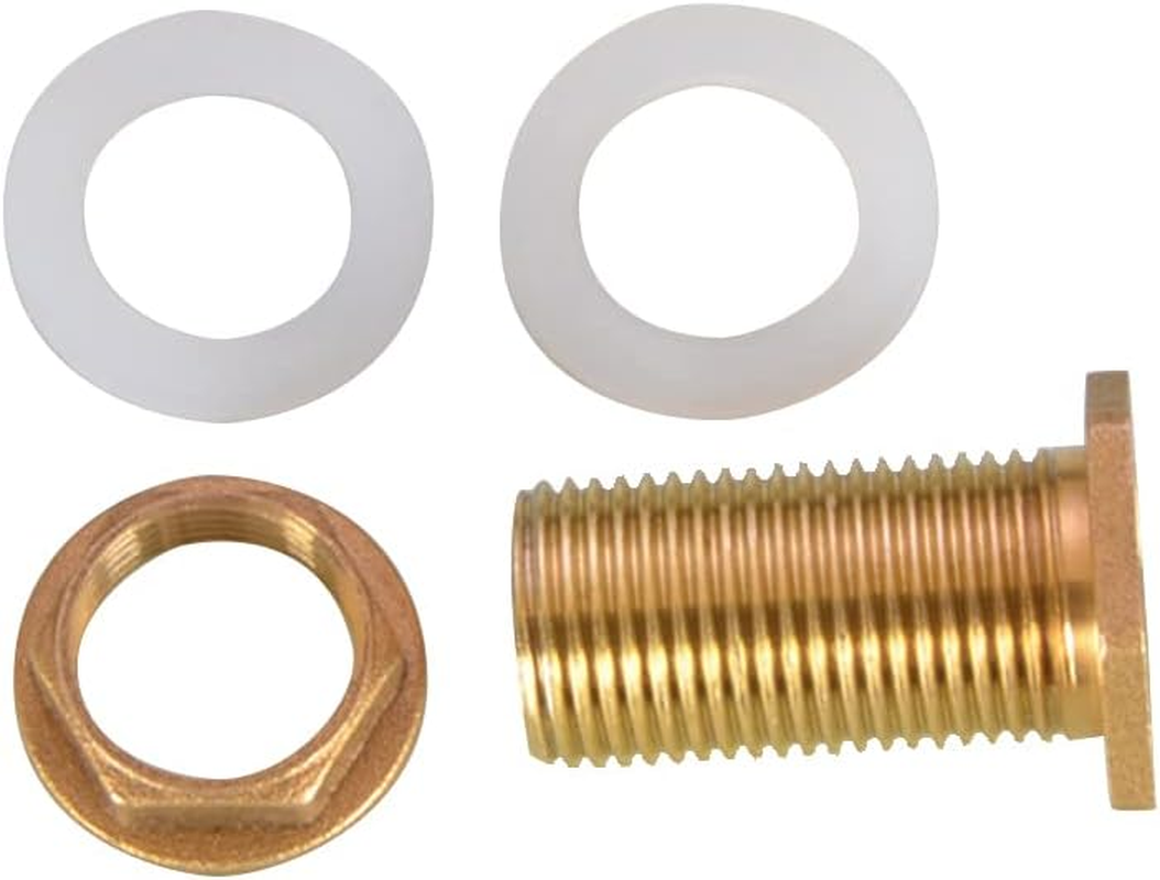 Brass Water Tank Connector, 2PCS Male 1/2 Inch Female 3/8 Inch Thread Brass Connector for Water Tower Outlet Interface Joint Fitting Copper Tube Adaptor Pipe image number 1