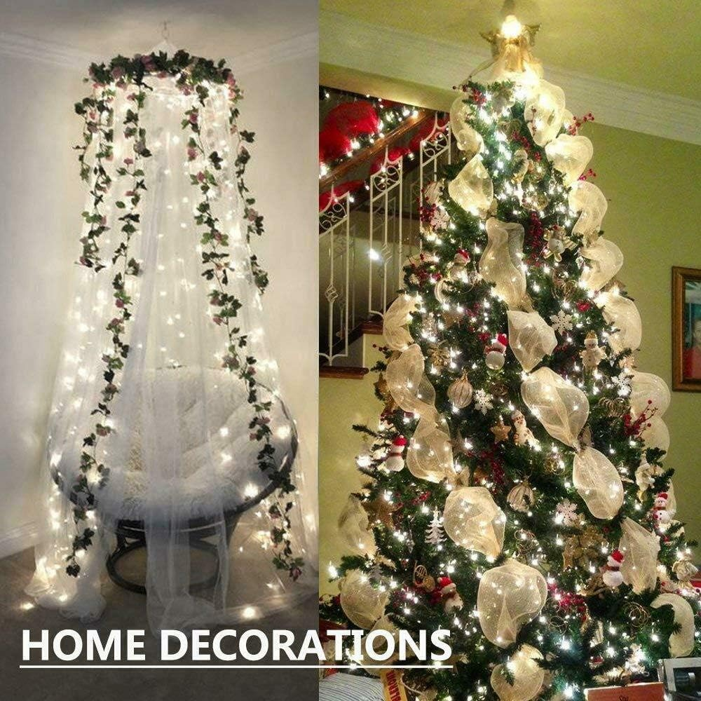 Outdoor LED Solar Lights String Waterfall Fairy Icicle Lights Party Garden Decoration Outdoor String Light (2M 10 Strands 200Led) image number 4