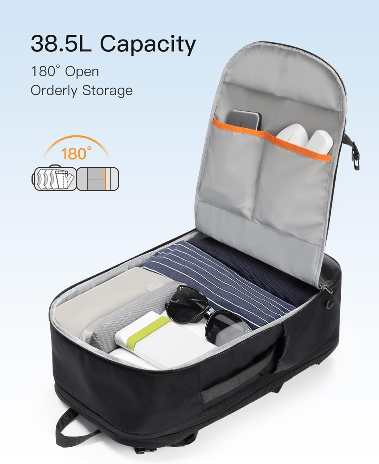 Inateck Lightweight Travel Backpack, Tsa-Friendly Carry-On Backpack, Business Rucksack, Daypack Fits 15.6-17 Inch Laptop and 13 Inch Pad, BP03009 Black image number 1