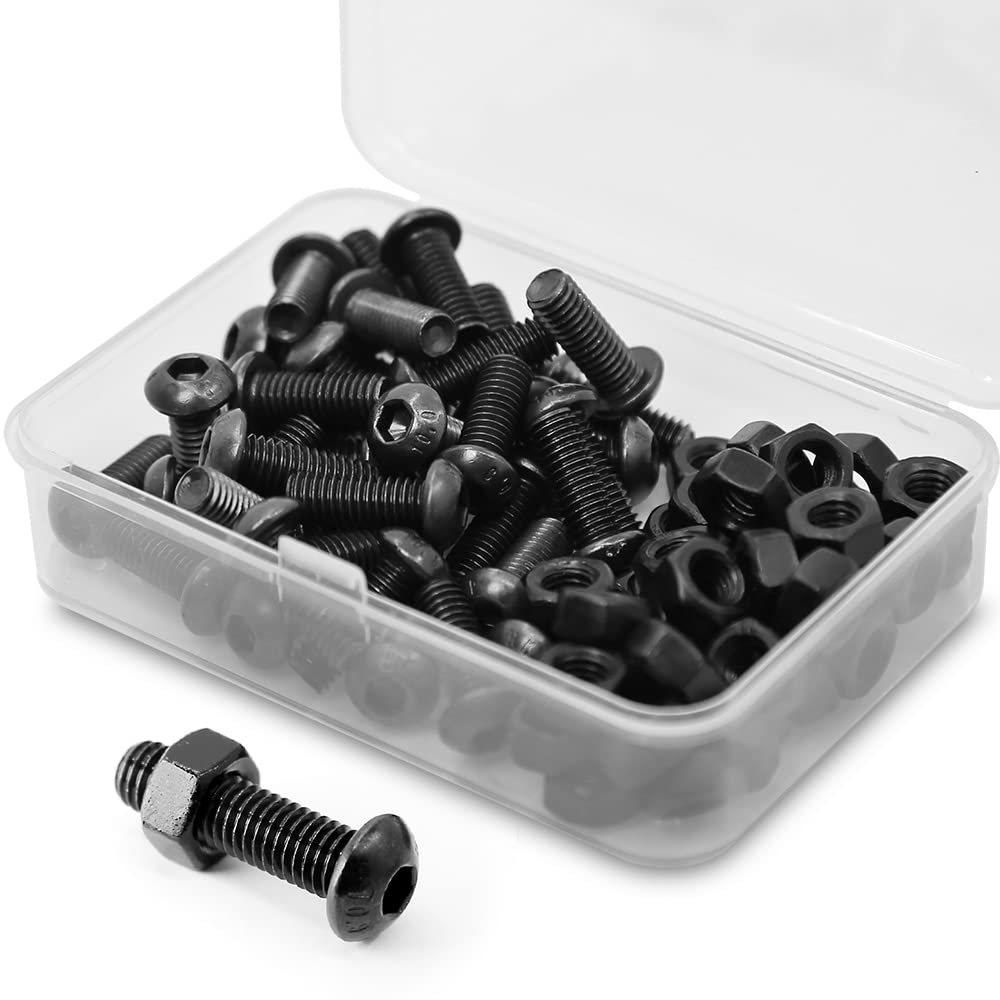 (40 Sets) M6 X 16Mm Screws and Nuts Set Button Head Socket Cap Bolts 10.9 Grade Alloy Steel Full Thread image number 3