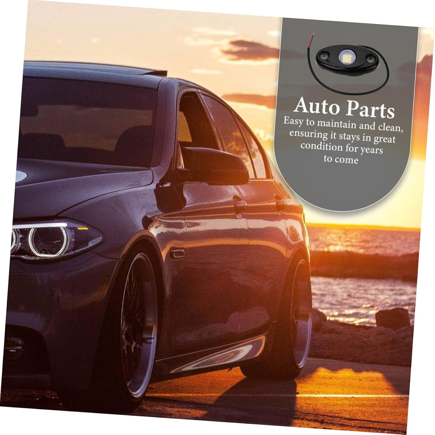 YOSADIER Led Rock Lights Kits for Trucks Suvs Atvs Off-Road Underglow Lighting Kit Aluminum Alloy Drip-Proof Led Underbody Modification Lamp image number 3