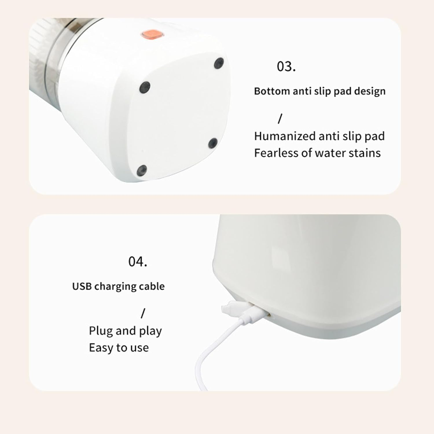 Uandhome Electric Mini Juicer,Usb Portable Charging Juicer,Small Home Fruit Juicer 45W Fresh Fruit Juice Extractor, Separate Detachable Easy to Clean, Suitable for Camping and Home Use image number 4