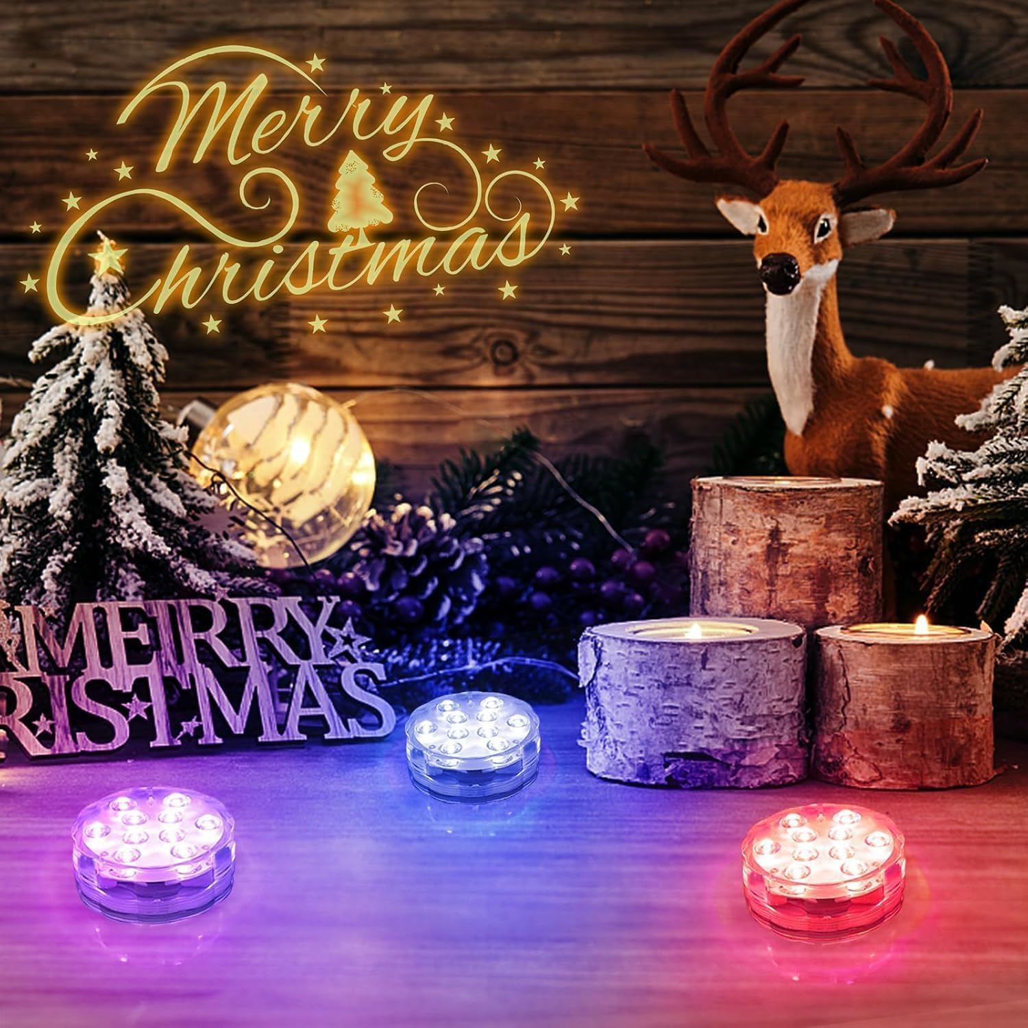 Hot Tub Lights, Submersible LED Pool Lights with Remote Control, RGB Color Battery-Powered Waterproof Light for Ponds, Decoration, Parties, Vase Bases, Spas, Aquariums (2-Pack)